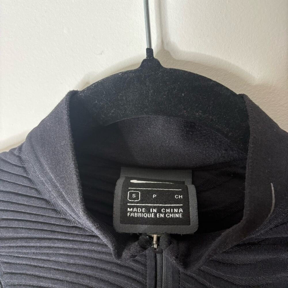 Nike City Ready Black Seamless 1/2 Zip Bodysuit Long Sleeve Mock Neck - Picture 8 of 8